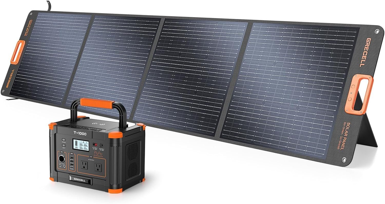 Portable Power Station 1000W with Solar Panel