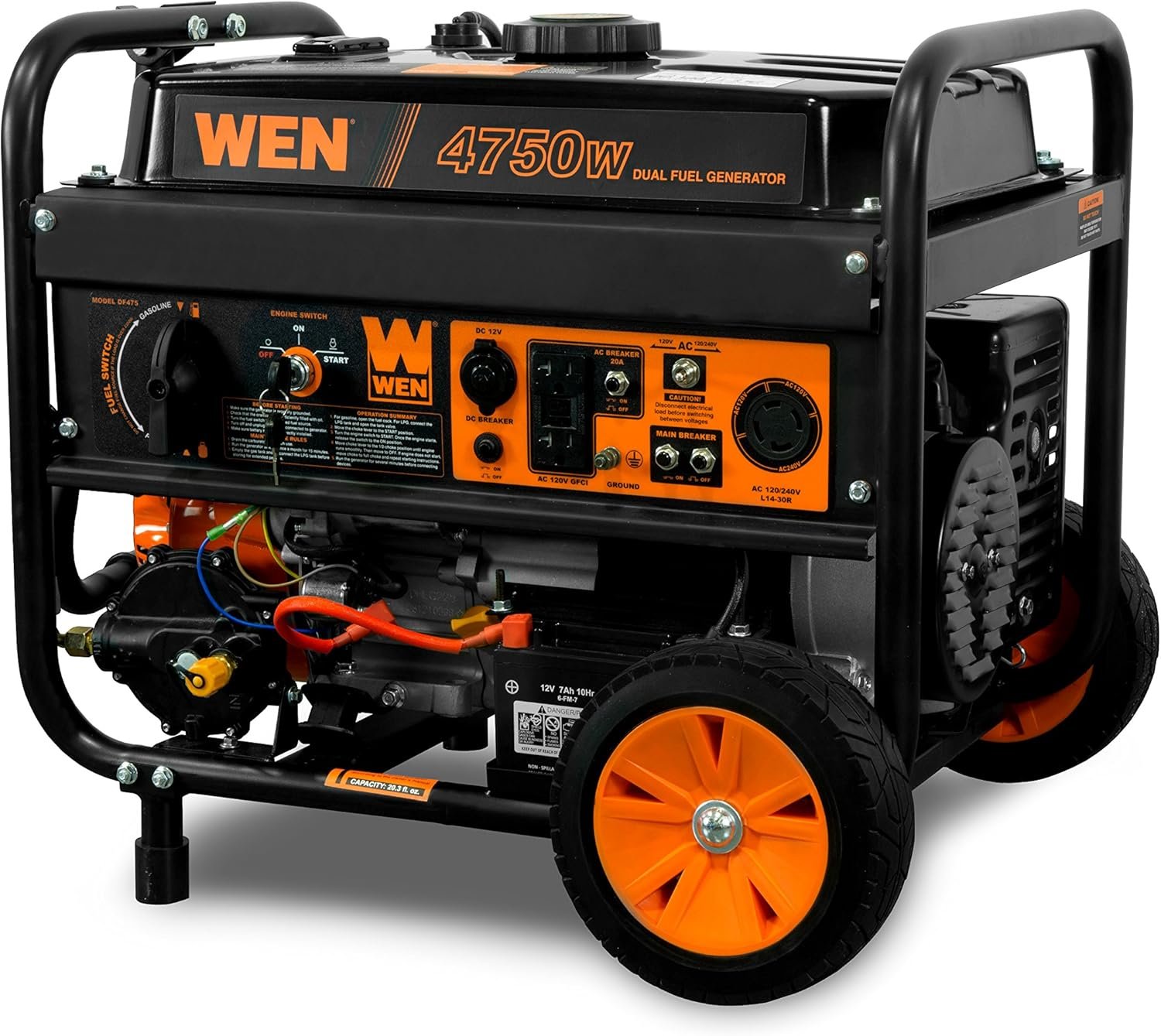 WEN DF475T Dual Fuel 120V/240V Portable Generator