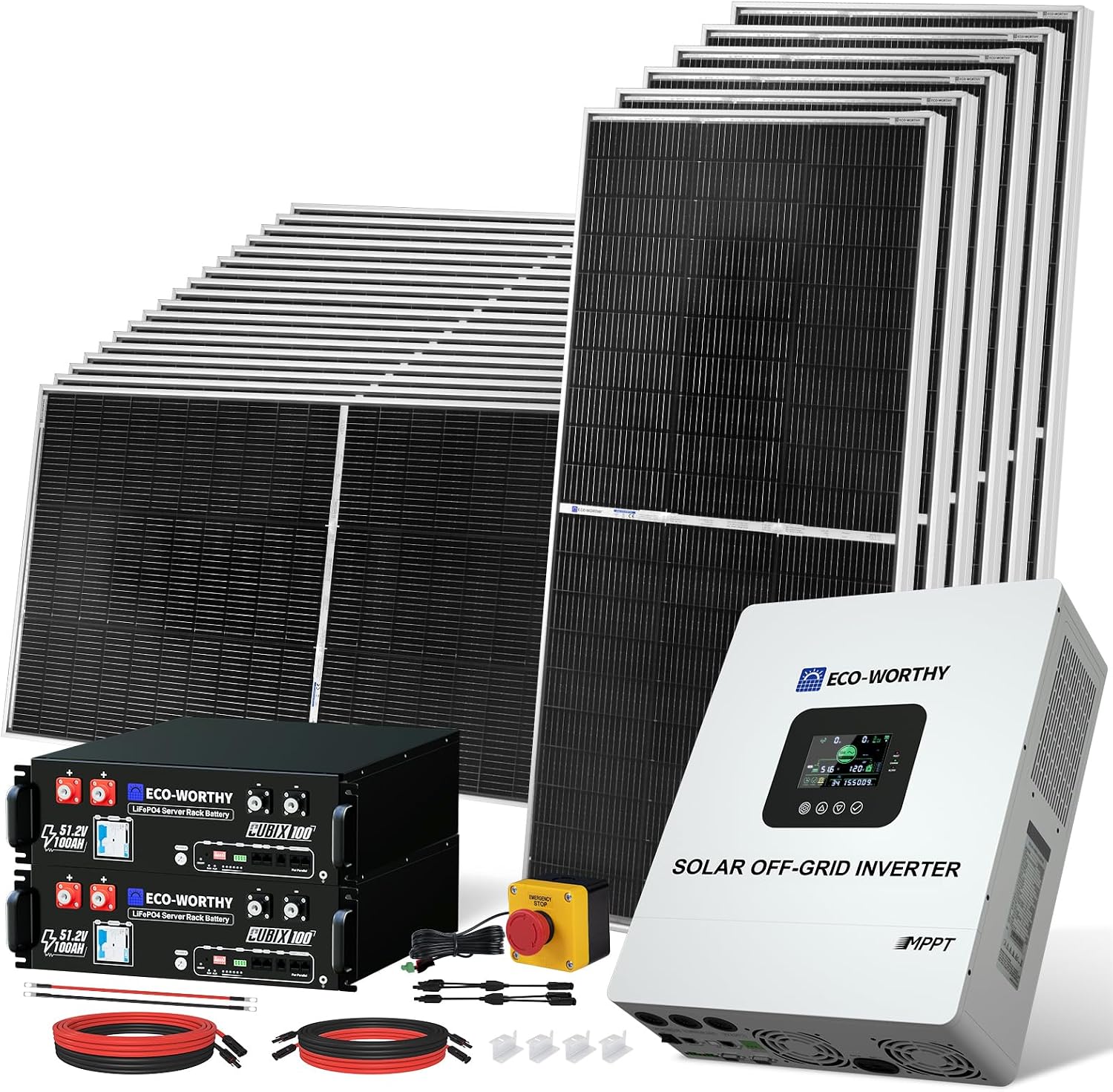 ECO-WORTHY Complete Off-Grid Solar Kit: 5000W 120V/48VDC