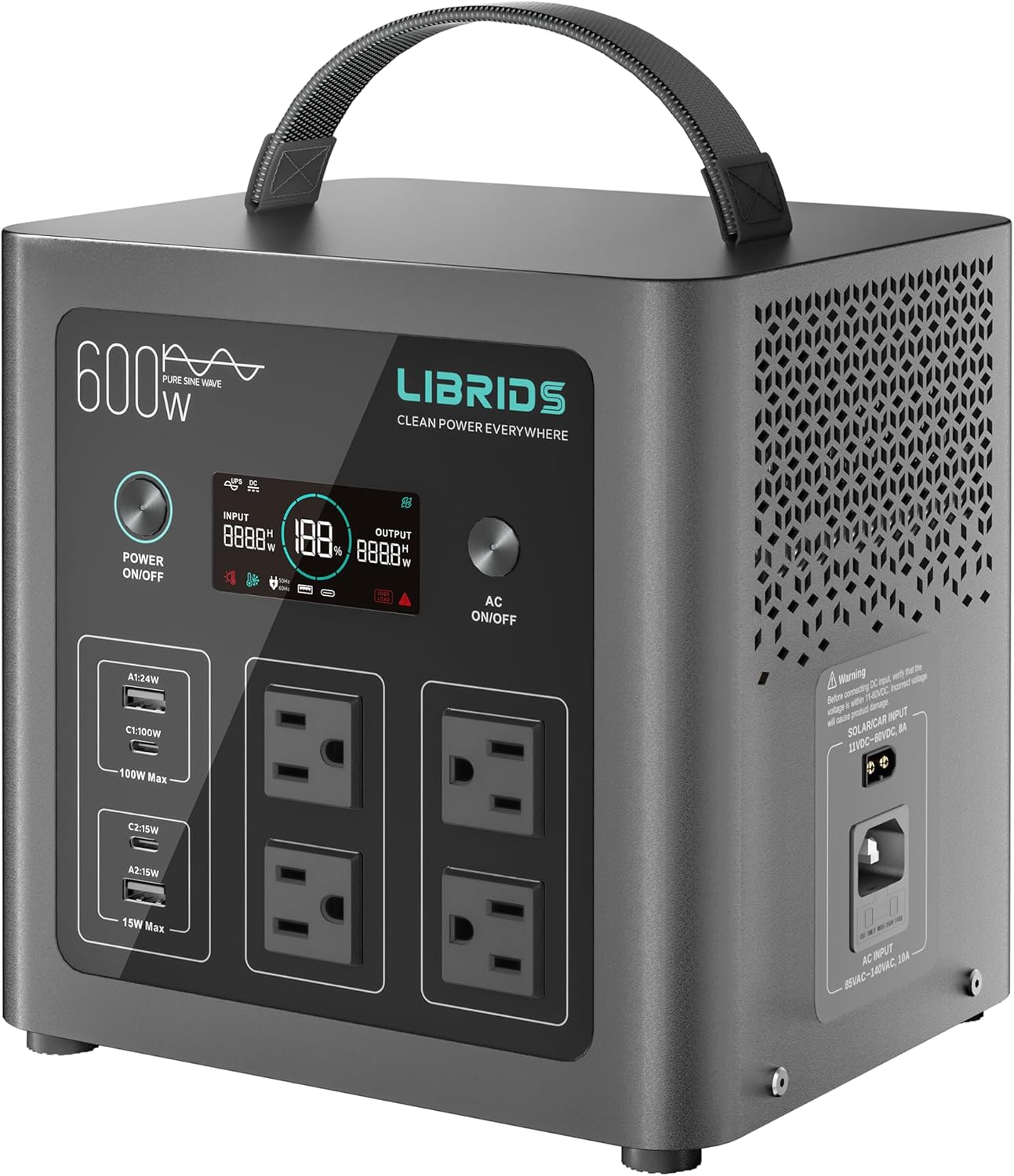 LIBRIDS C600 Power Station – Portable 640Wh LiFePO4