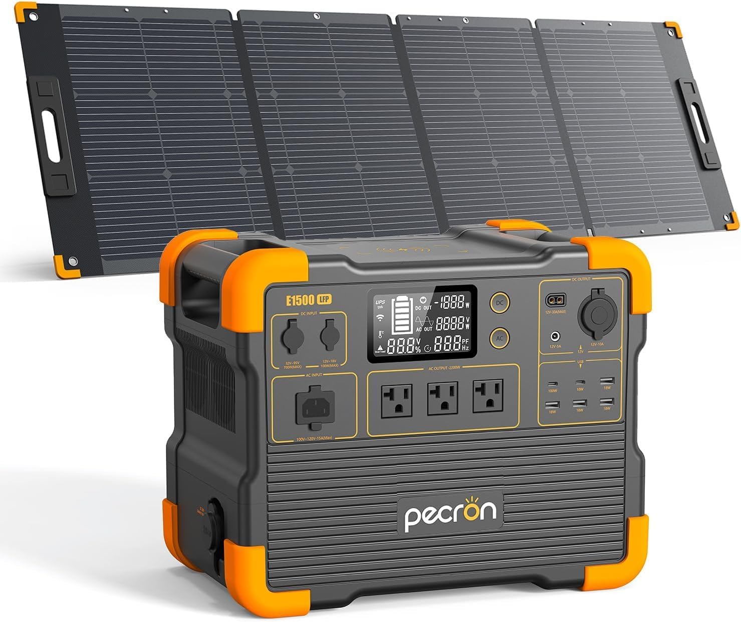 PECRON E1500LFP Portable Power Station + 200W Solar Panel
